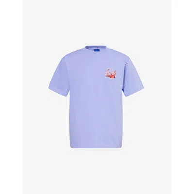 Awake Ny Mens Periwinkle Hammer Crewneck Cotton-jersey T-shirt