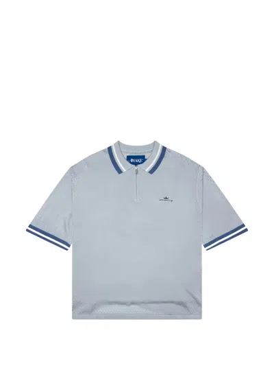 Awake Ny Mesh Zip-up Polo Shirt In Blue