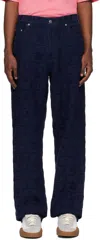 Awake Ny Navy Jacquard '100' Jeans In Navy