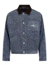 Awake Ny Mens Work Corduroy Cotton Jacket Navy In Blue