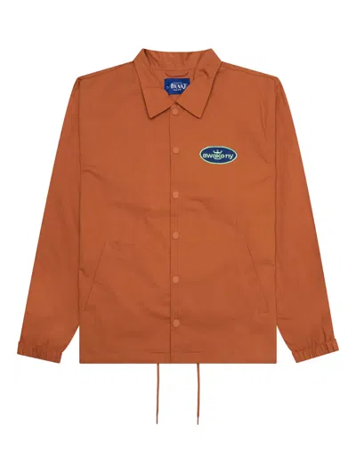 Awake Ny Oval-logo Twill Jacket In Orange