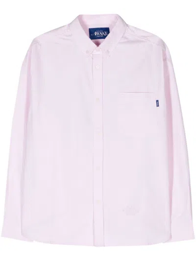 Awake Ny Overshirt Flannel Zip In Pink