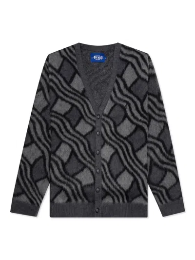 AWAKE NY PATTERNED-JACQUARD CARDIGAN