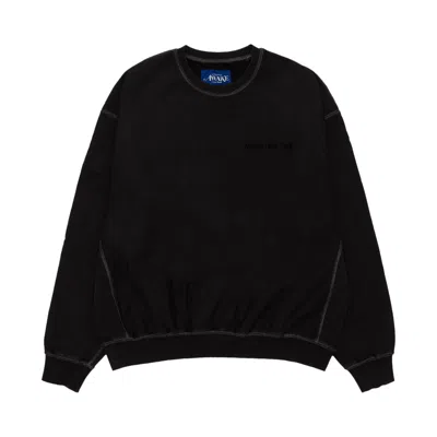 Pre-owned Awake Ny Pigment Dyed Embroidered Crewneck Sweatshirt 'black' | Men's Size Xl