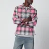 Awake Ny Pink Checked Flannel Shirt In Black