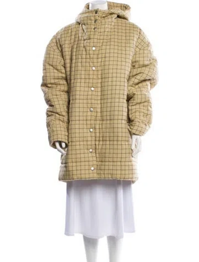 Pre-owned Awake Ny Plaid Print Coat In Neutral