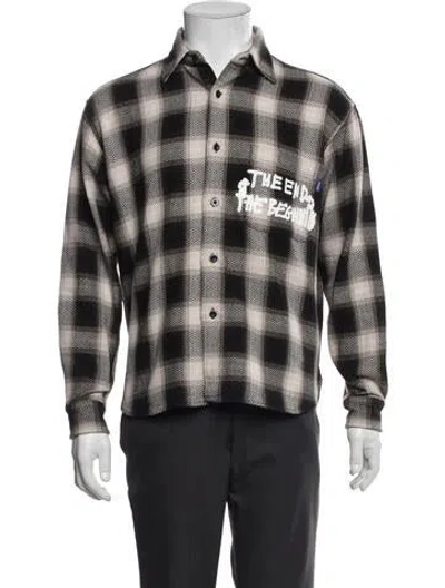 Pre-owned Awake Ny Plaid Print Long Sleeve Western Shirt In Brown