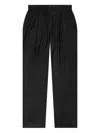 Awake Ny Pleated Elastic-waist Trousers In Black