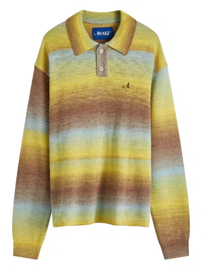 Awake Ny Polo-collar Sweater In Yellow