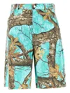 Awake Ny Blue Frayed Script Painter Shorts