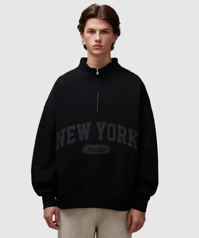 Awake Ny Script Quarter Zip In Black