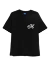 Awake Ny Black Cotton T-shirt With Logo In Black