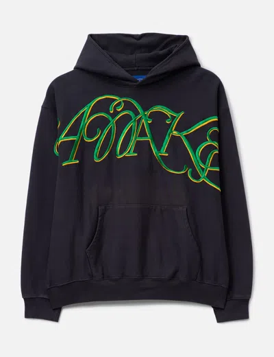 Awake Ny Scripted Embroidered Hoodie In Black