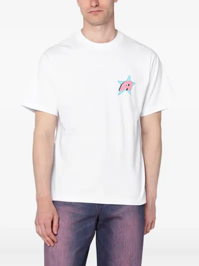 Awake Ny White T-shirt With Star A Logo In Neutral