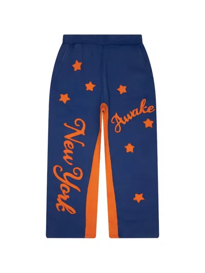 Awake Ny Starry-patchwork Track Pants In Blue