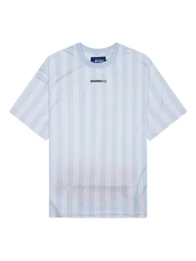 Awake Ny Stripe-print T-shirt In Blue