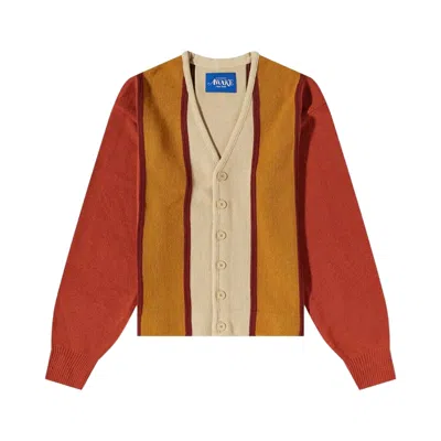 Pre-owned Awake Ny Striped Cardigan 'rust/orange' | Men's Size S