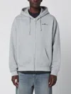 Awake Ny Grey Hooded Sweatshirt With Logo Print In Gray