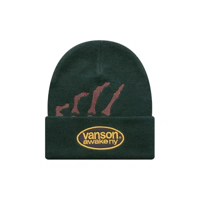 Pre-owned Awake Ny Vanson Bones Beanie 'green' | Men's Size Onesize