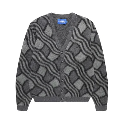 Pre-owned Awake Ny Wavy Jacquard Cardigan 'charcoal/grey' | Men's Size M