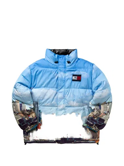 Awake Ny X Tommy Hilfiger Liberty Skyline Reversible Puffer Jacket In Blue