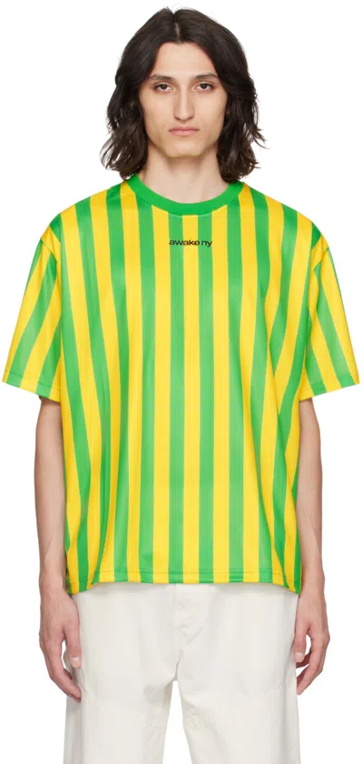 Awake Ny Yellow & Green Print T-shirt