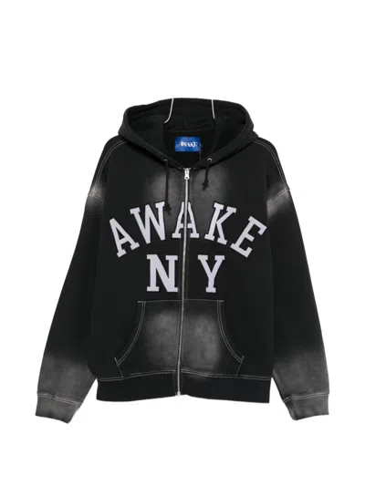 Awake Ny Zip-up Hoodie In Black