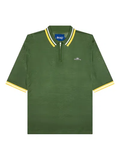 Awake Ny Zip-up Polo Shirt In Green