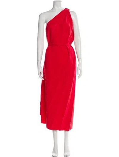 Pre-owned A.w.a.k.e. One-shoulder Long Dress In Orange