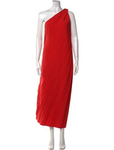 Pre-owned A.w.a.k.e. One-shoulder Long Dress In Red