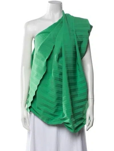 Pre-owned A.w.a.k.e. One-shoulder Sleeveless Top In Green