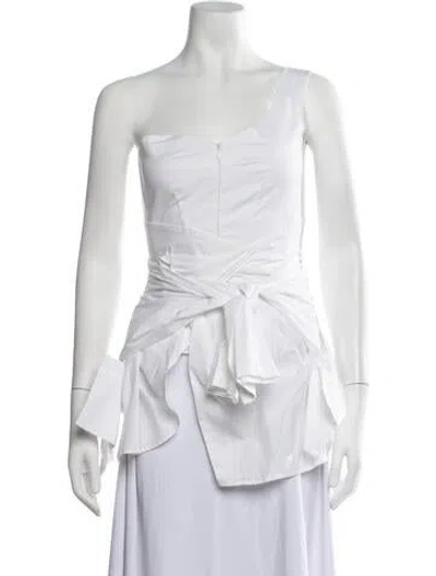 Pre-owned A.w.a.k.e. One-shoulder Sleeveless Top In White