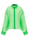 A.w.a.k.e. Organdy 80s Shirt Shirt And Blouse Green In Green
