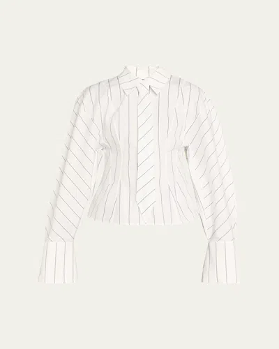 A.W.A.K.E. OVERSIZED PUFF-SLEEVE POPLIN SHIRT