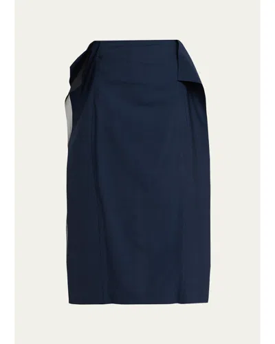 A.w.a.k.e. Paneled Midi Skirt In Navy