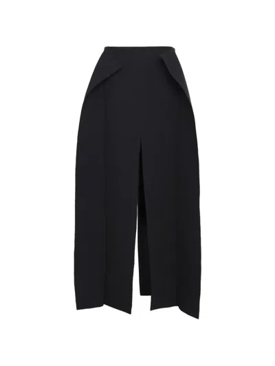 A.w.a.k.e. Panelled Slit-detail Maxi Skirt In Black