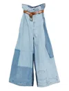 A.w.a.k.e. Patchwork Belted Jeans In Blue