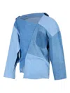A.w.a.k.e. Upcycled Denim Patchwork Top In Blue