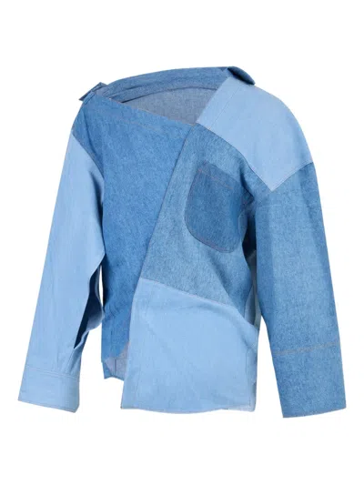 A.W.A.K.E. PATCHWORK DENIM TOP