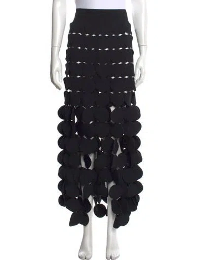 Pre-owned A.w.a.k.e. Patterned Long Skirt In Black