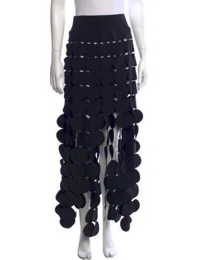 Pre-owned A.w.a.k.e. Patterned Long Skirt In Black