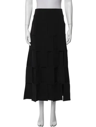 Pre-owned A.w.a.k.e. Patterned Long Skirt In Black