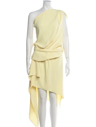 Pre-owned A.w.a.k.e. Pleated Accents Skirt Set In Yellow