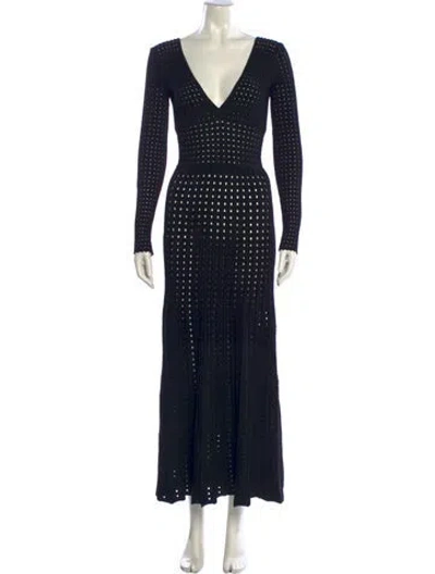 Pre-owned A.w.a.k.e. Polka Dot Print Long Dress W/ Tags In Black