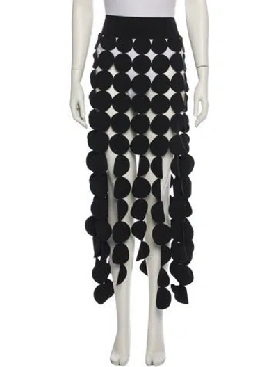 Pre-owned A.w.a.k.e. Polka Dot Print Long Skirt In Black