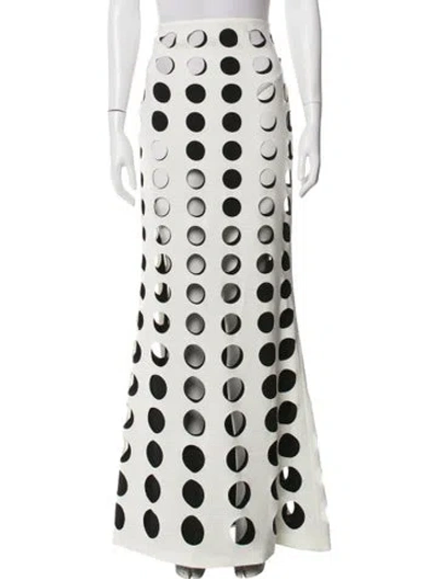 Pre-owned A.w.a.k.e. Polka Dot Print Long Skirt In Black
