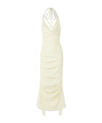 A.w.a.k.e. Printed Stretch Crepe Gown In Neutral