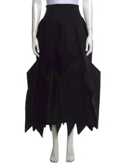 Pre-owned A.w.a.k.e. Raw-edge Trim Long Skirt In Black