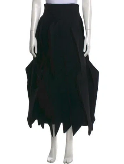 Pre-owned A.w.a.k.e. Raw-edge Trim Long Skirt In Black
