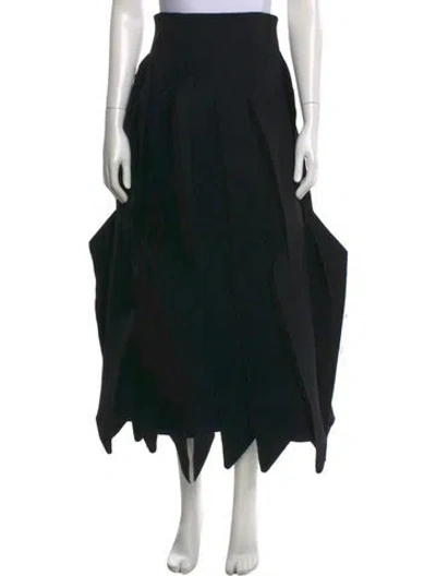 Pre-owned A.w.a.k.e. Raw-edge Trim Long Skirt In Black